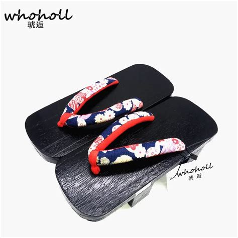 whoholl summer sandals female slippers summer japanese wooden geta