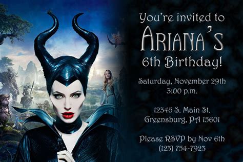maleficent invitations from general prints