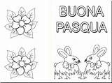 Colorare Pasqua Biglietti Biglietto Coniglietti sketch template