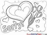 Sorry Coloring Pages Heart Cards Sheets Hits 1920 sketch template
