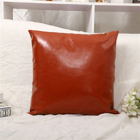 faux leather cushion covers throw pillowcase sofa home decor solid color  walmartcom