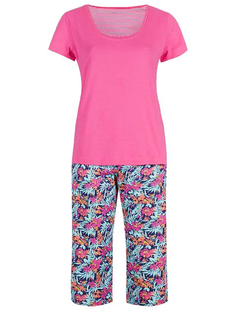 marks  spencer  pink pure cotton tropical print pyjamas size