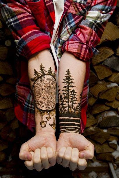 amazing black forest wood tattoo idea
