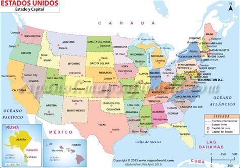 mapa de los estados unidos