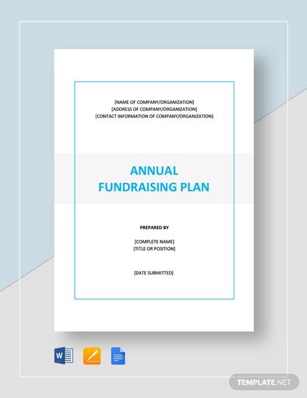 fundraising plan template   word  documents