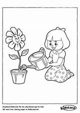 Coloring Pages Flower Watering Pot Worksheets Kids Printable Kidloland sketch template