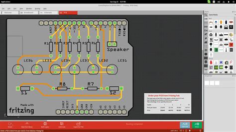 design pcb  generate schematic drawings  fritzing  linux