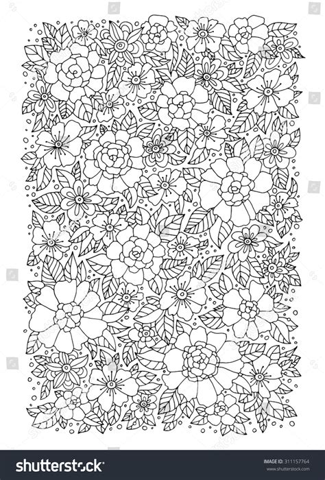 forest flowers vector coloring book pages hand drawn artwork love