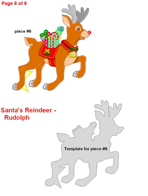 printabe santas sleigh  reindeer decoration  christmas