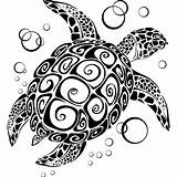 Turtle Silhouette Vector Tribal Tattoo Sea Designs Hawaiian Polynesian Choose Board Vectorstock Royalty Cool sketch template