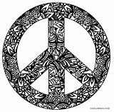 Peace Coloring Pages Sign Printable Signs Psychedelic Cool2bkids Getdrawings Drawing sketch template