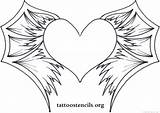 Heart Coloring Pages Wings Angel Tattoo Flaming Banner Designs Getcolorings Printable Getdrawings Wing Color sketch template