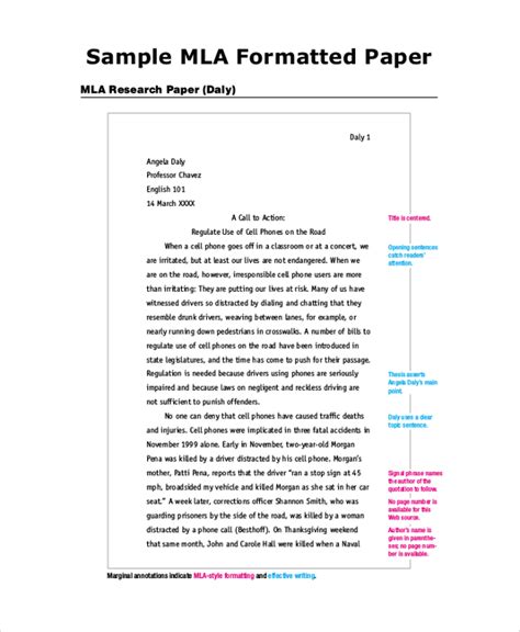 mla format outline template empty