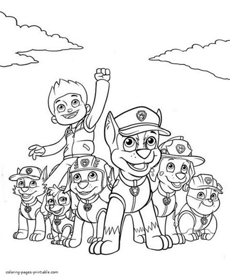 printable coloring pages  paw patrol characters coloring pages