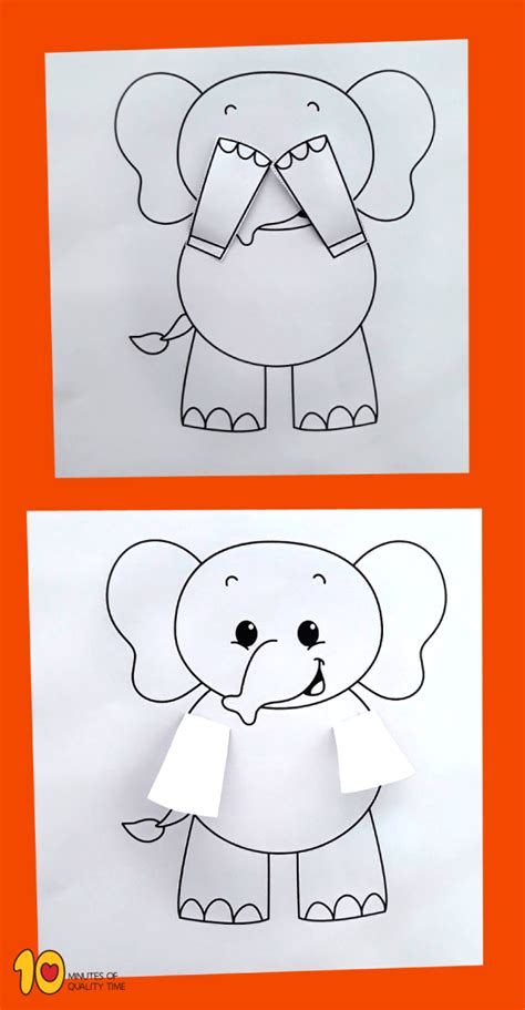 printable elephant craft template printable templates
