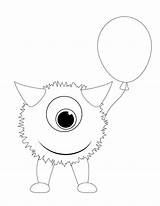 Monster Cute Birthday Coloring Pages Monsters Party Little Clipart Printables Yellow Truck Drawing Lil Sea Kids Printable Cartoon Hunter Classroom sketch template