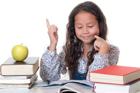 girl learns for the school stock image image of fruit 16106159