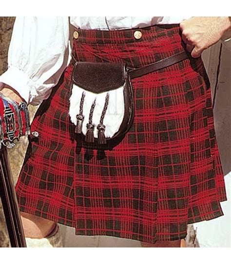 kilt escocés en lana acrílica ⚔️ tienda medieval color rojo talla l