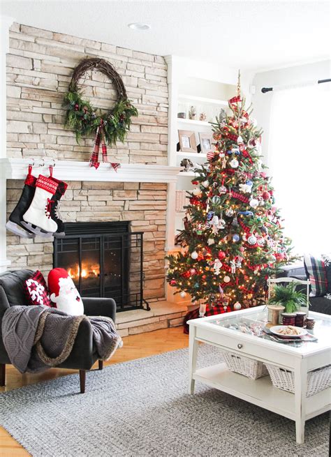inspired  living room decorated  christmas wallpaper