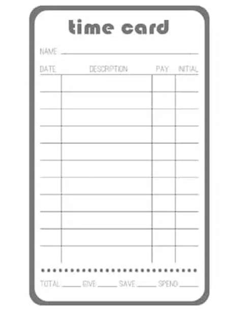 printable time cards templates excel templates