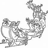 Pere Sleigh Coloring Claus Traineau Vicoms Everfreecoloring sketch template