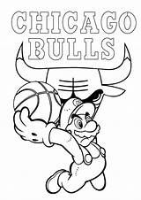 Coloring Bulls Pages Chicago Mario Basketball Nba Logo Team Printable Super Playing Lebron Para Colorear Color James Print Skyline Warriors sketch template