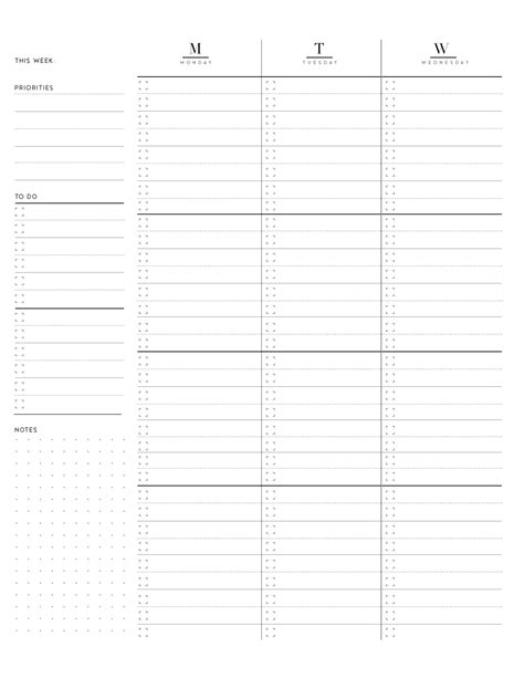 printable weekly planner pages   page layout  planner
