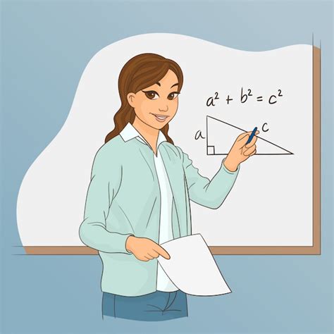 Math’s Teacher Explaining Arithmetic Vector Premium Download