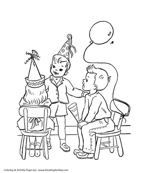 birthday coloring pages  printable kids party games   party