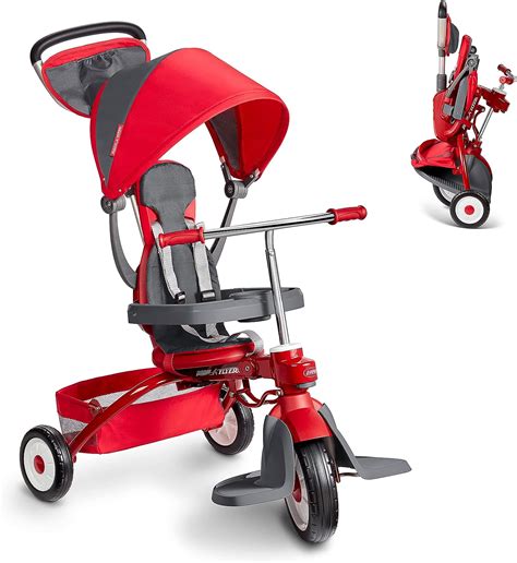 amazoncom radio flyer deluxe ez fold stroll  trike triciclo  en  color rojo juguetes
