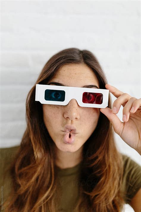 woman wearing vintage 3d glasses by stocksy contributor vero stocksy