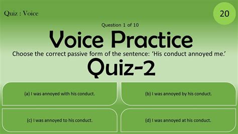 voice  english grammar voice practice english grammar quiz