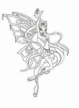 Winx Coloring Enchantix Stella Club Deviantart sketch template