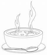 Soup Coloring Bowl Hot Clipart Pages Porridge Drawing Food Kids Clip Printable Cliparts Colorear Cute Para Line Library Disegno Da sketch template