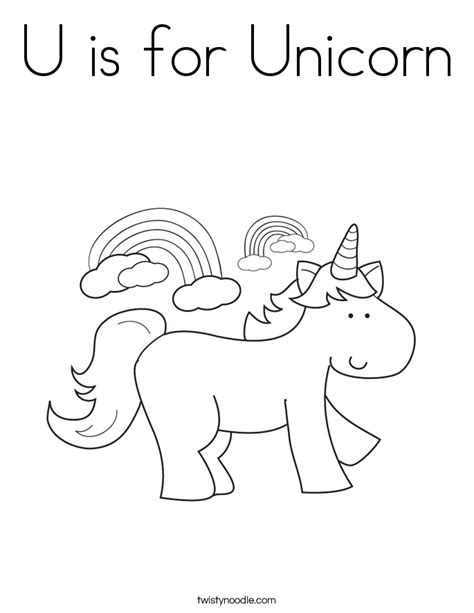 unicorn coloring page twisty noodle