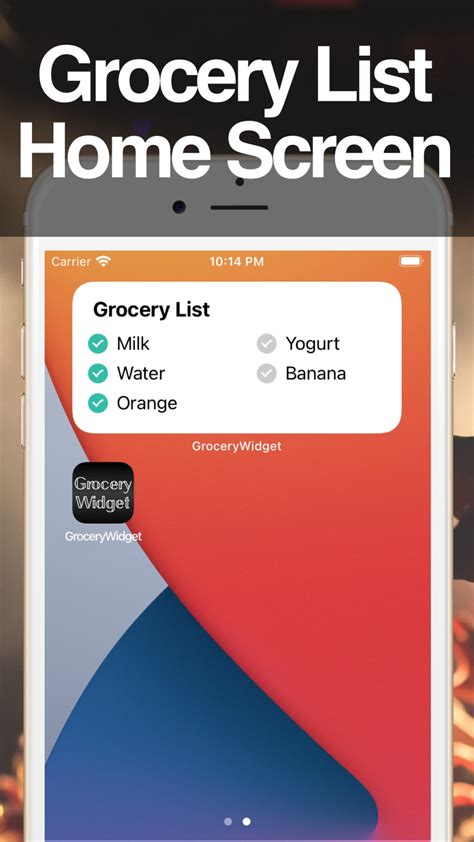 grocery list grocerywidget  iphone