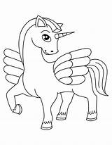 Unicorn Pages Winged Cute Coloring Cartoons sketch template