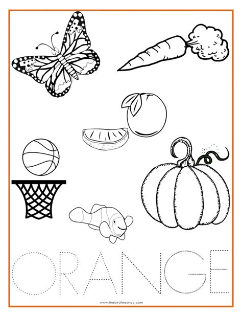 printable color orange worksheets