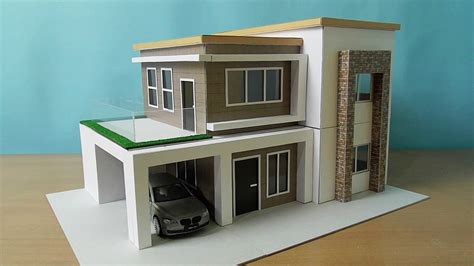 diy simple miniature house modern house model youtube