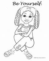 Coloring Pages Girl American African Print Doll Girls Printable Color Kids Afro Book Cute Famous Grace Sheets Anime Children Jordan sketch template
