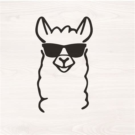 llama with sunglasses svg png files for cutting machines etsy