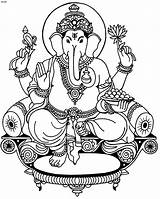 Lord Coloring Pages Murugan Template Ganesh Ganesha Ganapati Goddess Sketch sketch template