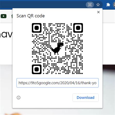 google chrome canary gains qr code sharing  dino cameo