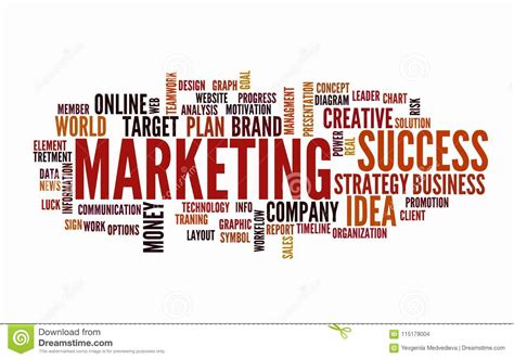 marketing business strategy word cloud text concept stock