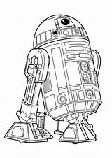 Coloring Wars Star Pages Droid R2 Jedi D2 Kids Last Line Drawing Printable Technology Drawings Print Force Sheets Fun C3po sketch template