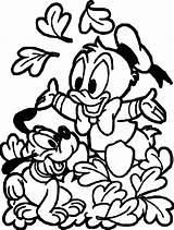 Disney Coloring Donald Duck Autumn Dog Wecoloringpage sketch template