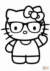 Kitty Hello Coloring Pages Nerd Glasses Drawing Color Printable Colouring Cute Sheets Supercoloring Print Cartoon Online Kids Fall Kitten Choose sketch template