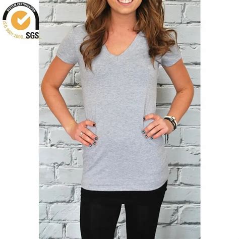 T Shirts Extra Long Women Tees V Neck Short Sleeve Lady T Shirts Solid