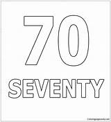 Number Seventy Pages Coloring Numbers Color sketch template