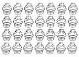 Coloring Kitty Hello Cup Pages Cupcakes Complex Cakes Adults Cake Babeczki Do Druku Cupcake Kolorowanki Food Printable Color Dla Dorosłych sketch template
